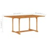 Table de jardin 150x90x75 cm Bois de teck massif 