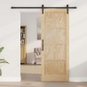 Porte Coulissante avec ensemble de matériel 78x202 cm Bois Massif en Pin 