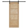 Porte Coulissante avec ensemble de matériel 78x202 cm Bois Massif en Pin 