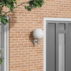 Applique murale extérieure avec capteur argent acier inoxydable IP44 