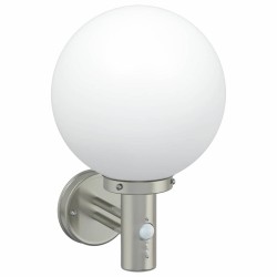 Applique murale extérieure avec capteur argent acier inoxydable IP44 