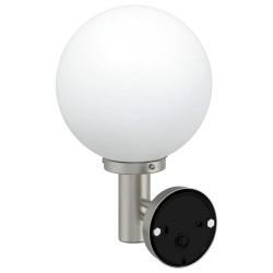 Applique murale extérieure avec capteur argent acier inoxydable IP44 