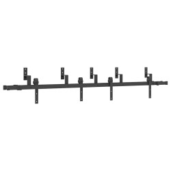 Kit de quincaillerie de porte coulissante 213,5 cm acier noir 