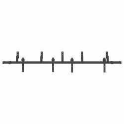 Kit de quincaillerie de porte coulissante 213,5 cm acier noir 