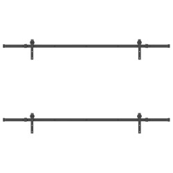 Kit de quincaillerie de porte coulissante 213,5 cm acier noir 