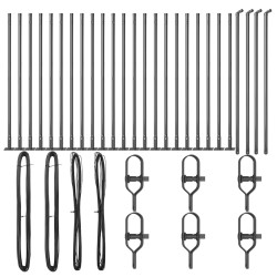 Poteaux de clôture avec plaques de base - 26 pcs Ø32mm 110cm en acier galvanisé 