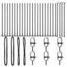 Poteaux de clôture avec plaques de base - 26 pcs Ø32mm 110cm en acier galvanisé 