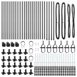 Poteaux de clôture avec plaques de base - 26 pcs Ø32mm 110cm en acier galvanisé 