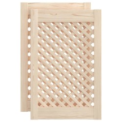 Portes d'armoires en treillis 2 pcs 39,5x61,5 cm pin massif 