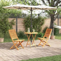 Set de mobilier d'extérieur 3 pcs Bois naturel 70 x 70 x 75 cm 