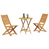 Set de mobilier d'extérieur 3 pcs Bois naturel 70 x 70 x 75 cm 