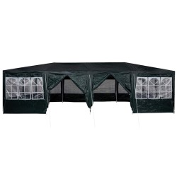 Tente de fête 12 parois vertes 8x4 m PE 