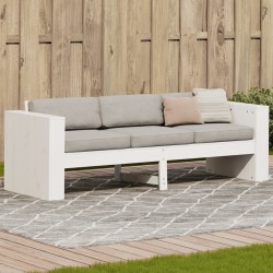 Canapé de jardin 3 places blanc 189x60x62 cm bois de pin massif 