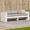 Canapé de jardin 3 places blanc 189x60x62 cm bois de pin massif 