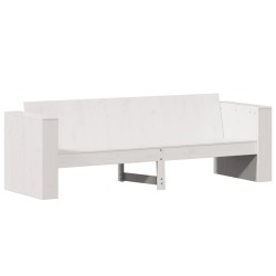Canapé de jardin 3 places blanc 189x60x62 cm bois de pin massif 