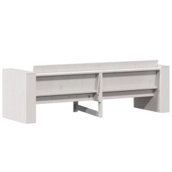 Canapé de jardin 3 places blanc 189x60x62 cm bois de pin massif 