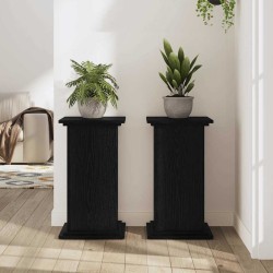 Support de Plantes Chêne Noir 33 x 33 x 60 cm en Bois d'ingénierie 
