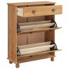 Meuble à chaussures "ASKIM" 85x35x108 cm en bois massif de pin 