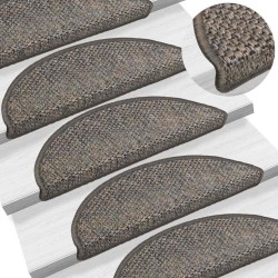 Tapis d'escalier autocollants 30 pcs 56x17x3 cm marron beige 