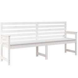 Banc de jardin blanc 203,5x48x91,5 cm bois massif de pin 