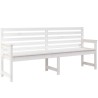 Banc de jardin blanc 203,5x48x91,5 cm bois massif de pin 