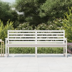 Banc de jardin blanc 203,5x48x91,5 cm bois massif de pin 