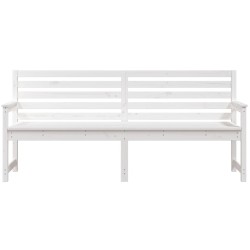 Banc de jardin blanc 203,5x48x91,5 cm bois massif de pin 