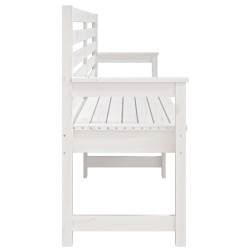 Banc de jardin blanc 203,5x48x91,5 cm bois massif de pin 