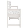 Banc de jardin blanc 203,5x48x91,5 cm bois massif de pin 