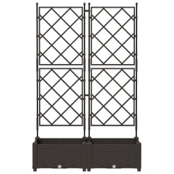 Jardinier avec Treillis 2 pcs Marron 80x40x125,5 cm 