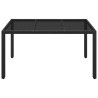 Table de jardin dessus en verre Noir 150x90x75cm Résine tressée 