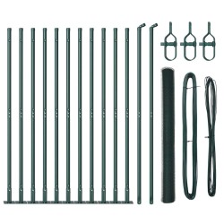 Kit de Clôture Set de 2 Vert Métal, PVC 25 x 1,5 m Durable 