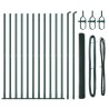Kit de Clôture Set de 2 Vert Métal, PVC 25 x 1,5 m Durable 