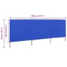 Paravent 3 panneaux Tissu 400 x 120 cm Bleu azuré 