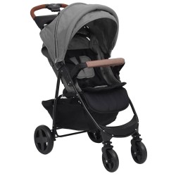 Poussette pour bébé 3-en-1 Gris clair Acier 