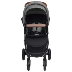 Poussette pour bébé 3-en-1 Gris clair Acier 