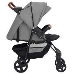 Poussette pour bébé 3-en-1 Gris clair Acier 