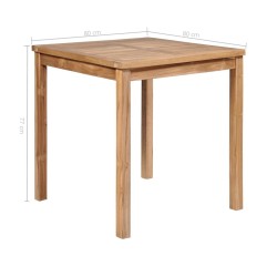 Table de jardin 80x80x77 cm Bois de teck solide 