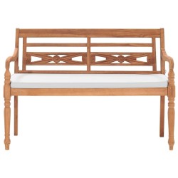 Banc Batavia avec coussins 120 cm Teck 