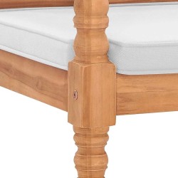 Banc Batavia avec coussins 120 cm Teck 