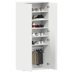 Meuble à chaussures blanc 80x39x180 cm en bois d'ingénierie 