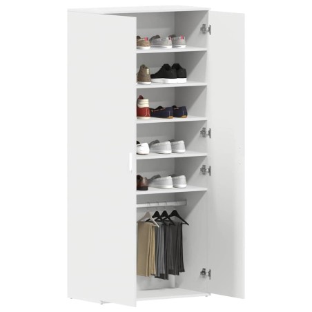 Meuble à chaussures blanc 80x39x180 cm en bois d'ingénierie 
