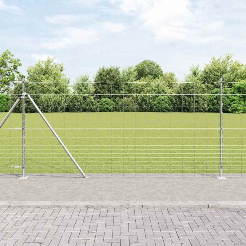 Clôture de champ en acier galvanisé, 1,2 x 25 m 