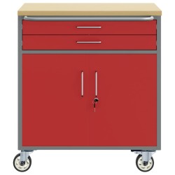 Cabinet à outils avec roues et verrouillage Rouge 75x45x85 cm Acier 