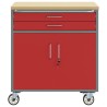 Cabinet à outils avec roues et verrouillage Rouge 75x45x85 cm Acier 