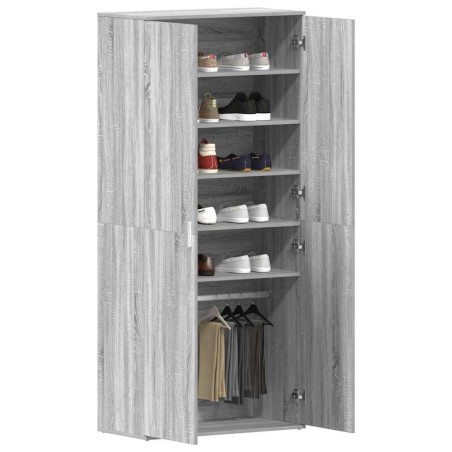 Meuble à Chaussures Gris Sonoma 80x39x180 cm Bois d'ingénierie 