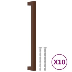 Poignées d'armoire 10 pcs bronze 224 mm acier inoxydable 
