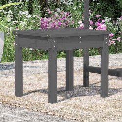 Banc de jardin gris 50x44x45 cm bois massif de pin 