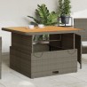 Table de jardin gris 110x110x71 cm Résine tressée bois d'acacia 