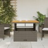 Table de jardin gris 110x110x71 cm Résine tressée bois d'acacia 